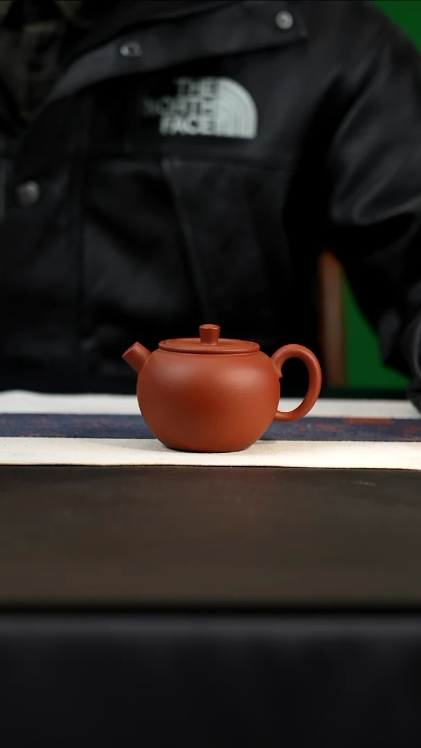 茶壶紫砂朱砂红泥，小苹果15cc