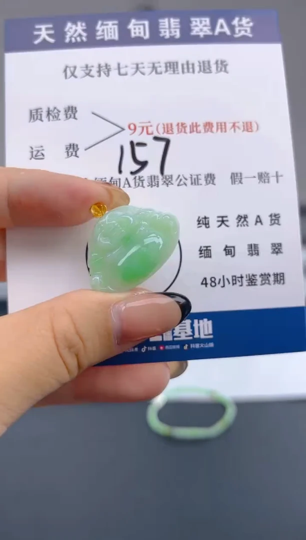 颈饰18K金镶嵌翡翠纯天然缅甸翡翠A货