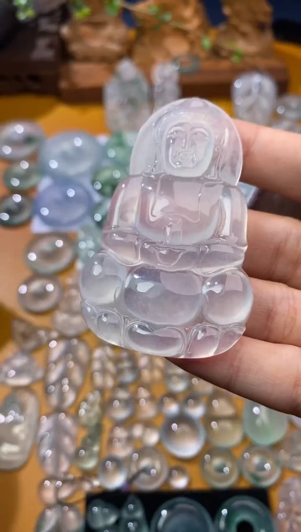 定制翡翠未镶嵌观音66.2*41.3*5.9