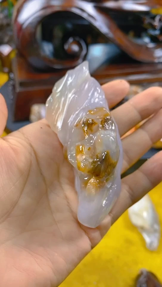 硅化玉手把件未镶嵌1
