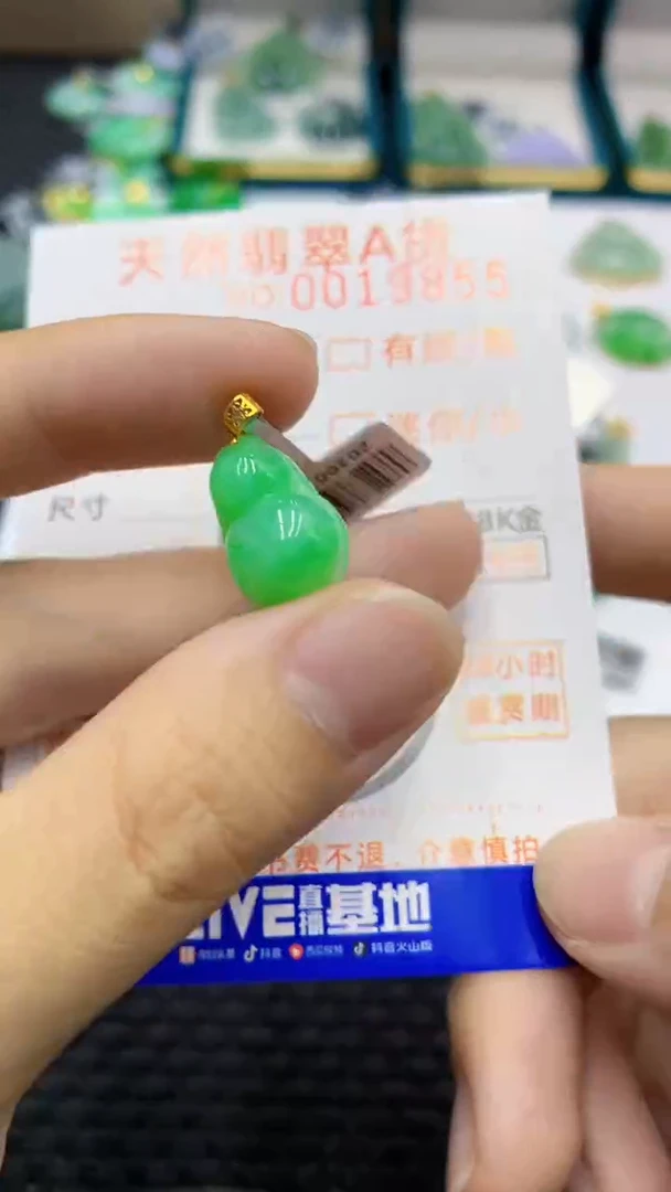 翡翠18K金镶嵌颈饰             8