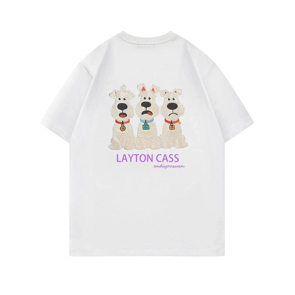 潮牌印花夏季重磅宽松运动纯棉透气短袖男休闲圆领百搭上衣T恤