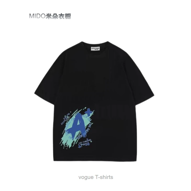 MIDO米朵衣橱情侣重磅纯棉T恤宽松潮流印花外穿内搭百搭夏季街头
