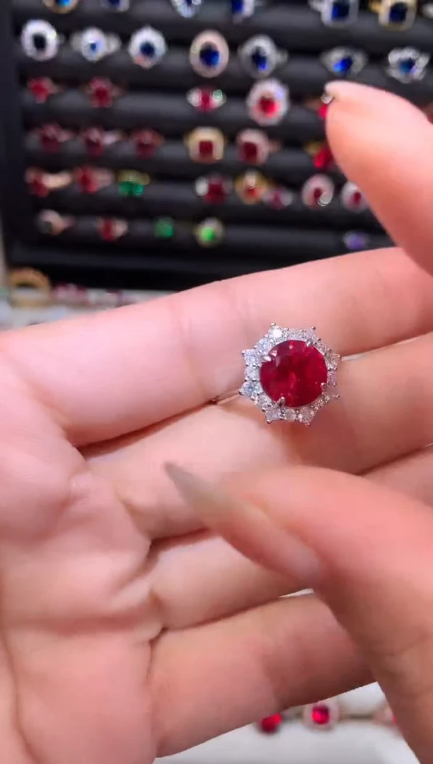 【闪购商品】红宝石戒指银S925镶嵌9