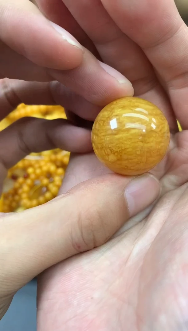 未镶嵌蜜蜡裸石单珠