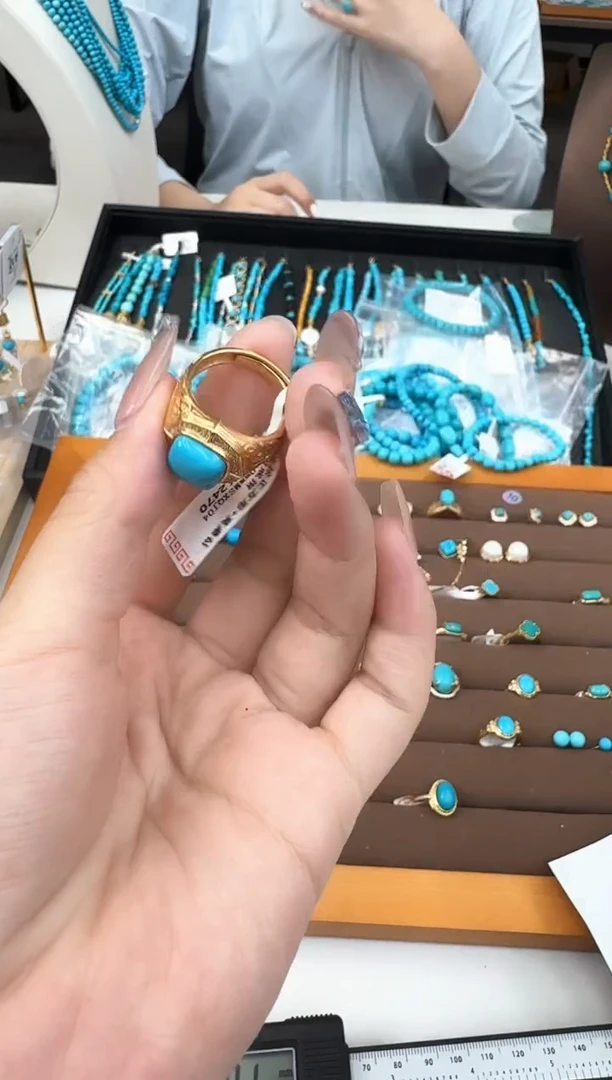 绿松石银S925镶嵌戒指11秒拍号10*10mm