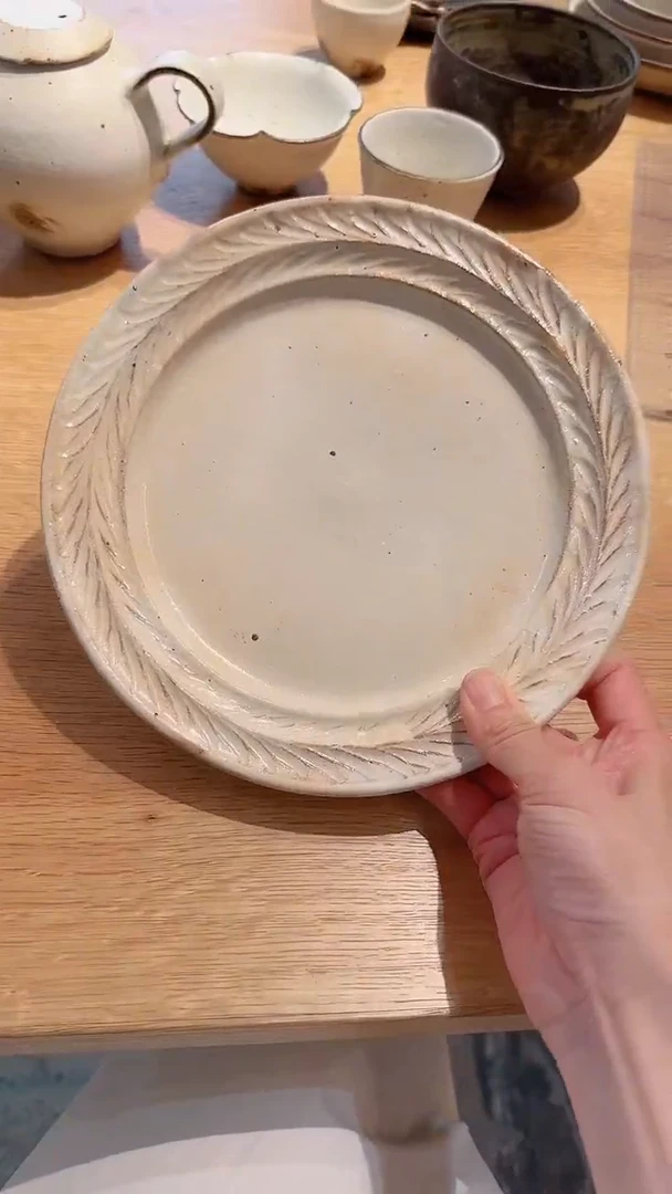 盘【预售】古谷粉引18麦穗盘*1个(随机不挑货)