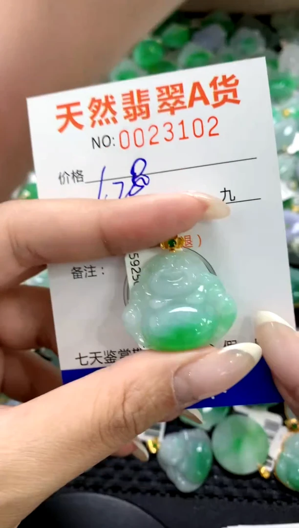 翡翠18K金镶嵌颈饰1