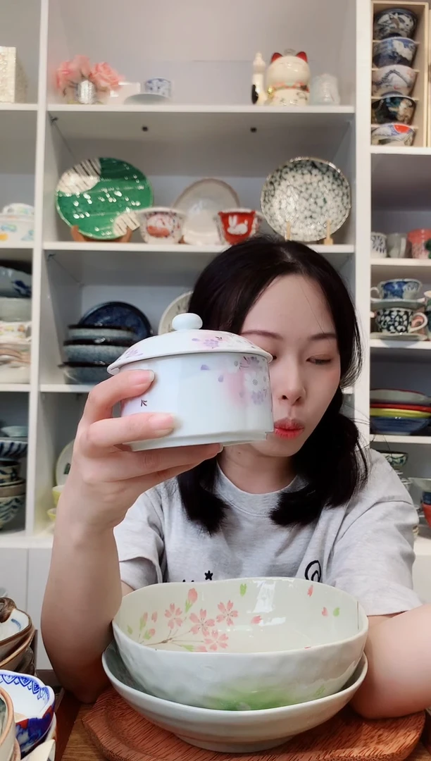 陶瓷【孤品】美浓烧紫菊炖盅