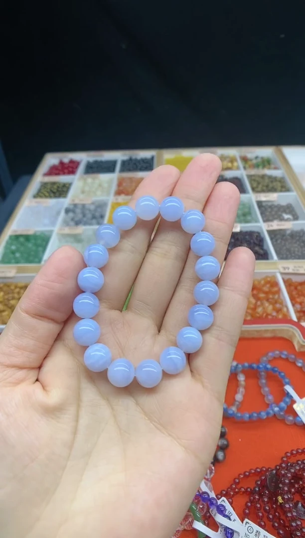 【闪购商品】玛瑙/玉髓手链未镶嵌蓝纹玛瑙