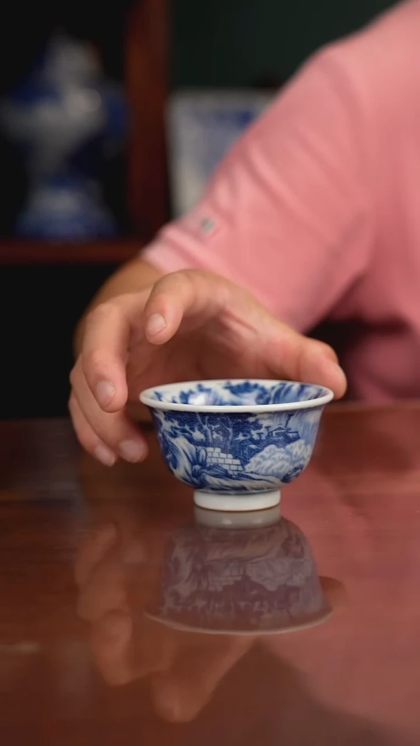 景琳藏青花北派山水