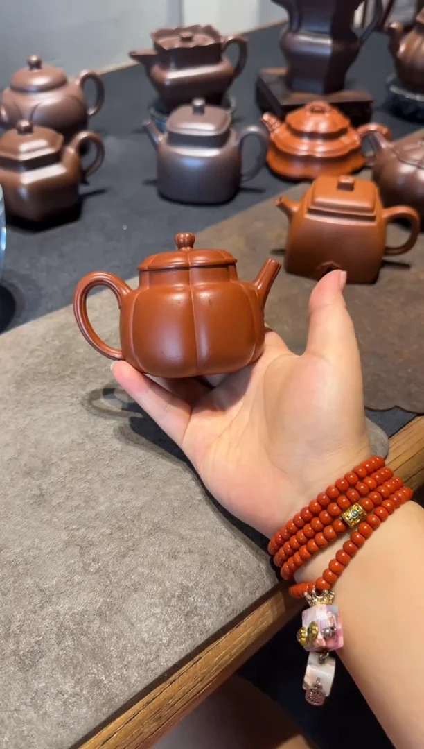 茶壶紫砂a****e繁花 朱泥