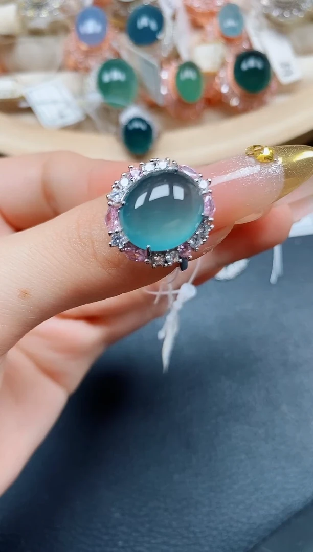 【闪购商品】翡翠戒指银S925镶嵌翡翠