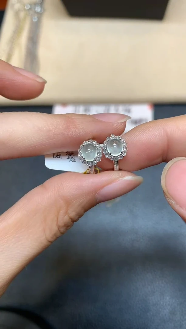 翡翠18K金镶嵌耳饰【无鉴赏期】618