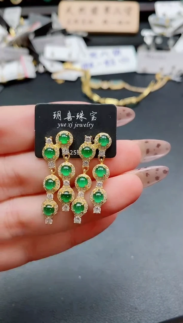 银S925镶嵌戒指翡翠1