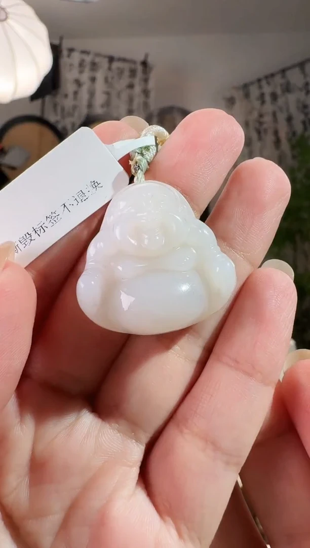 颈饰未镶嵌和田玉30白玉佛公