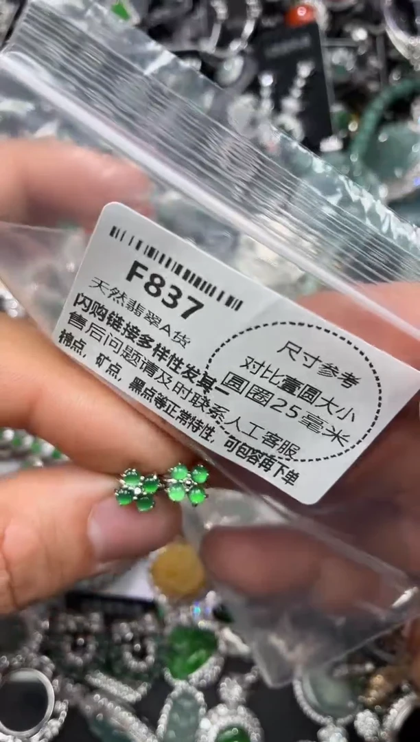 颈饰未镶嵌翡翠F837耳扣