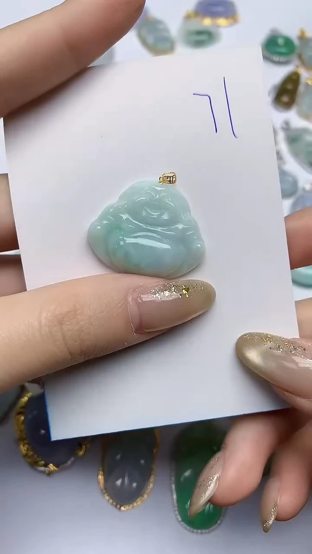 【闪购商品】翡翠颈饰18K金镶嵌天然翡翠A货