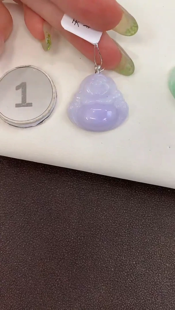 颈饰18K金镶嵌翡翠天然缅甸a货翡翠