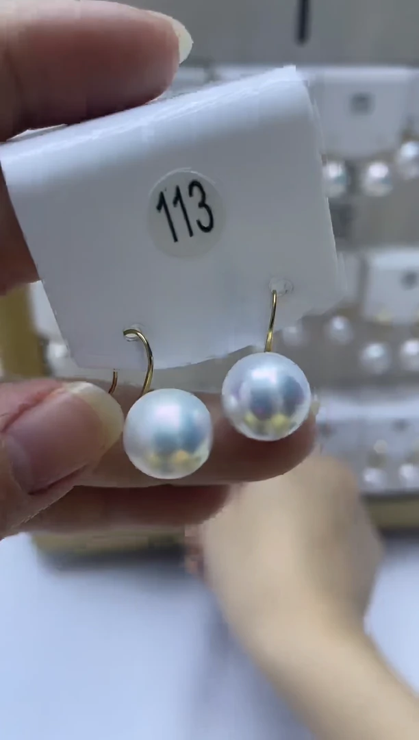 18K金镶嵌耳饰淡水珍珠113