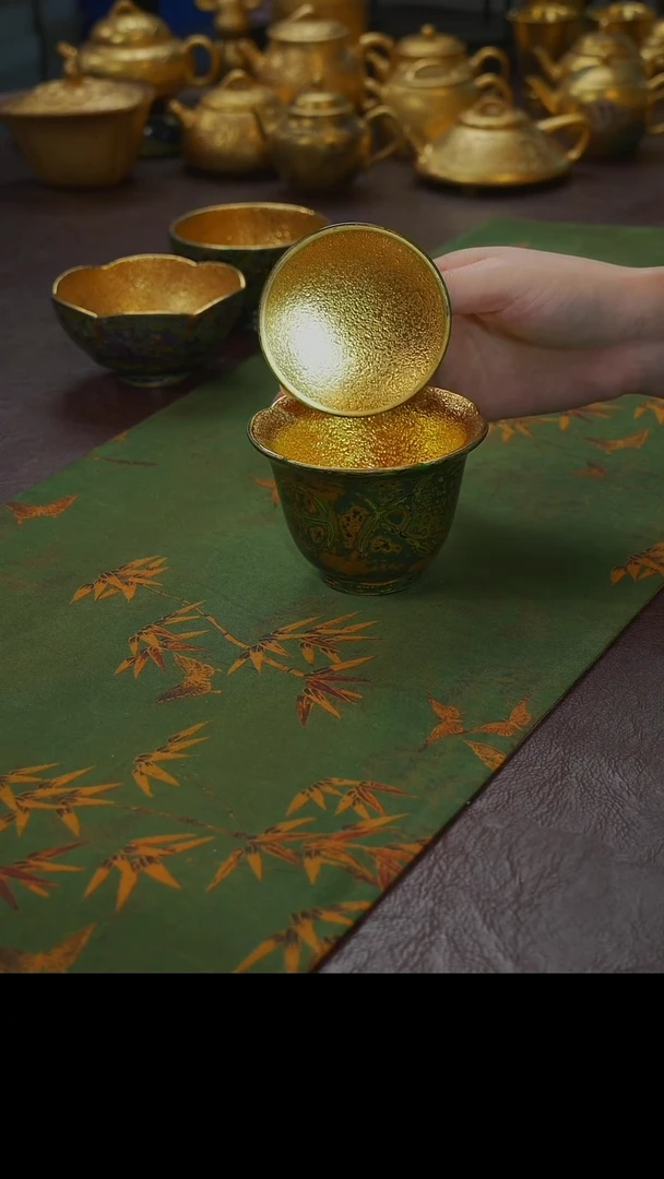 茶杯紫砂【宜景窑大漆鎏金系列】盖碗