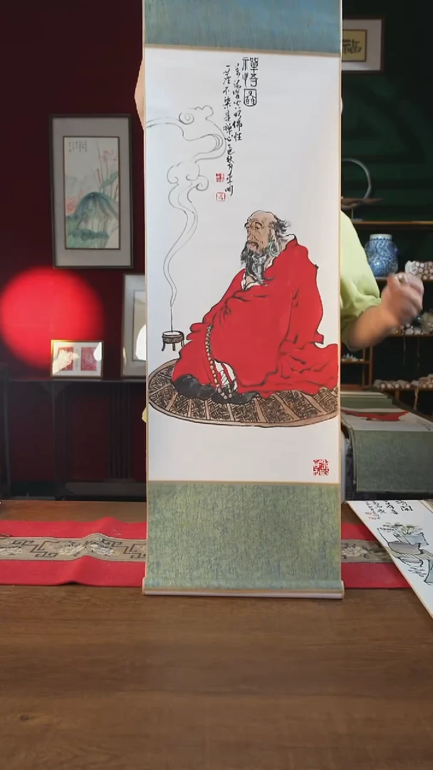 书法32*110书画卷轴达摩2禅悟图 李