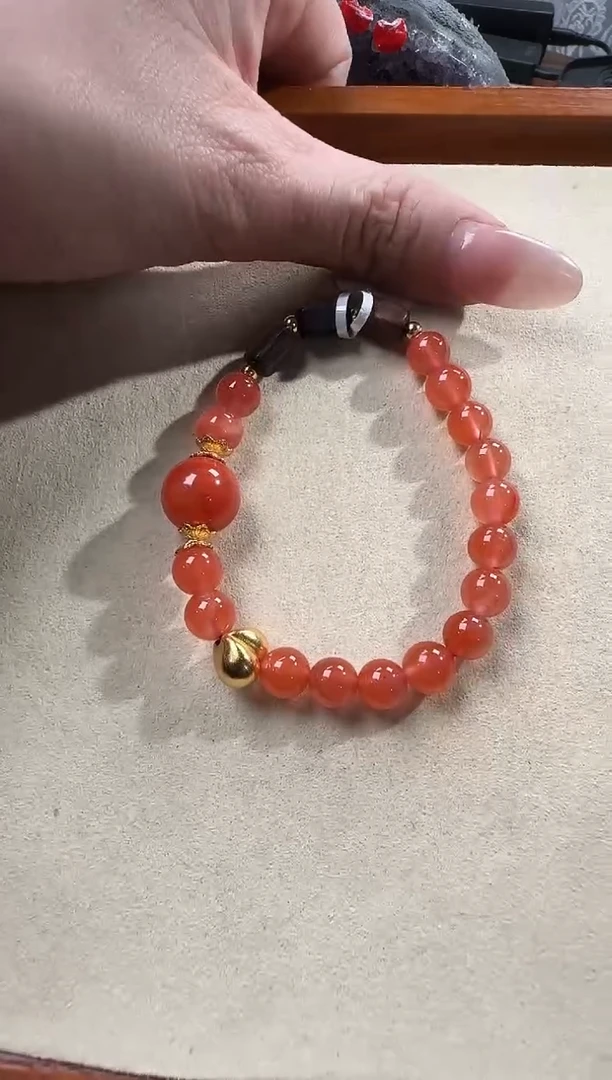 银S925镶嵌手链南红玛瑙89653278946512