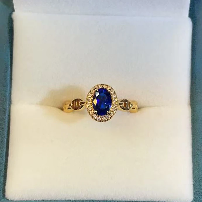 【Vivia】甄选 K枚蓝猪鼻子戒指1.0CT