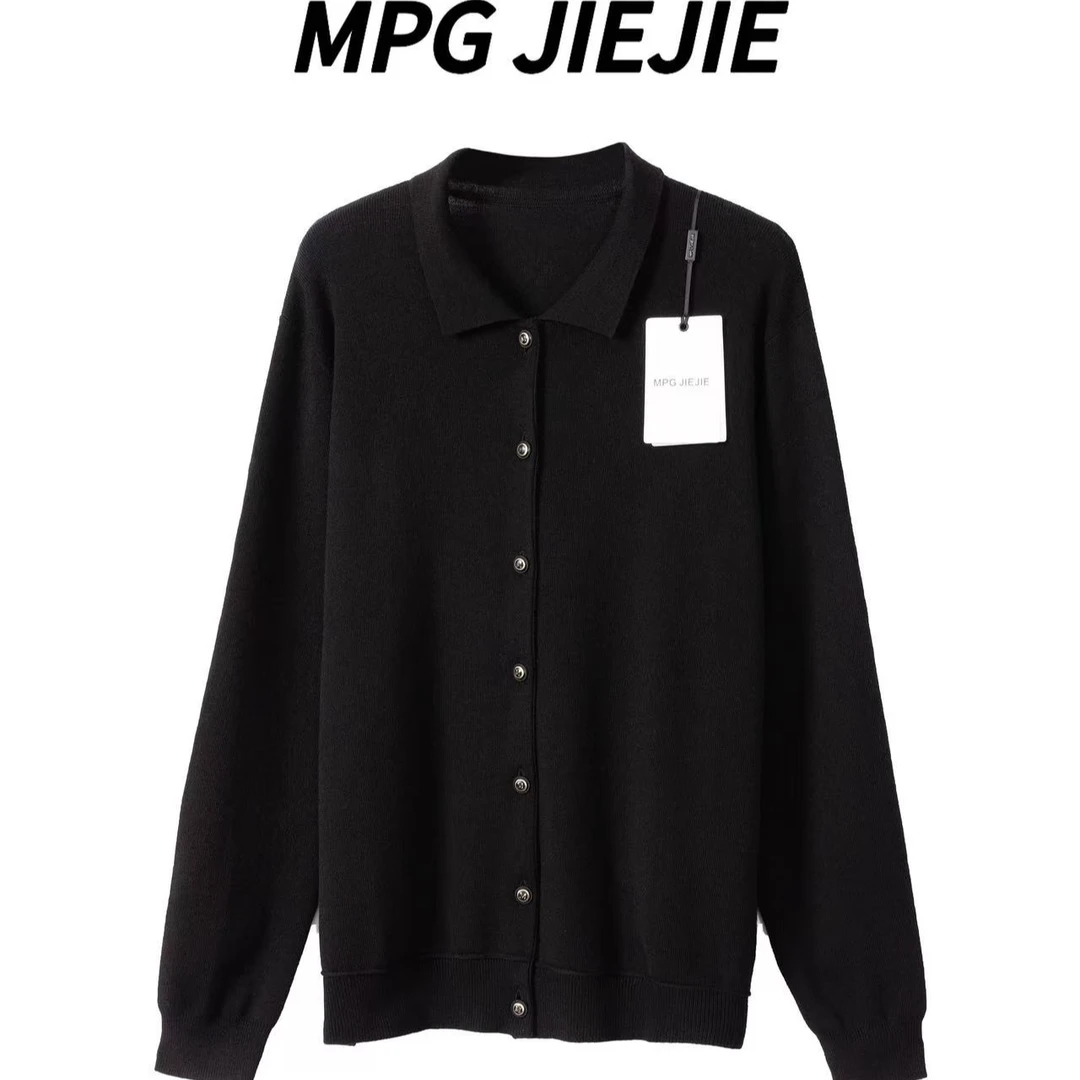 MPG JIEJIE【山间雾】25早秋polo领羊毛开衫