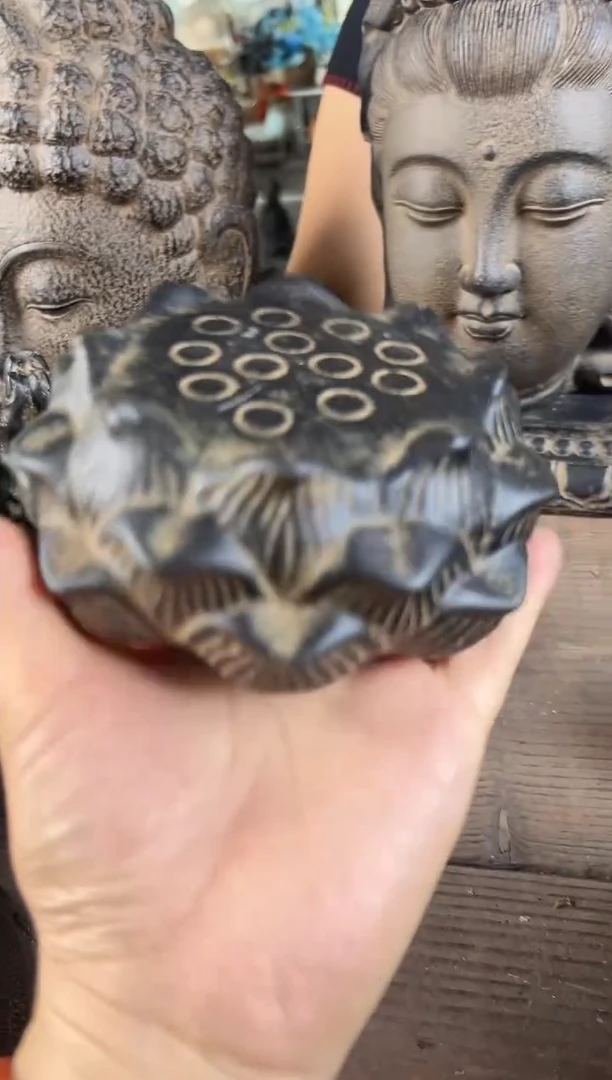 陶土【火山泥】莲蓬实心底座