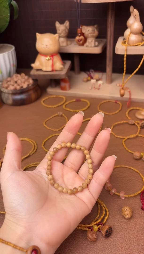 手串桃核桃木圆珠卡6素圈