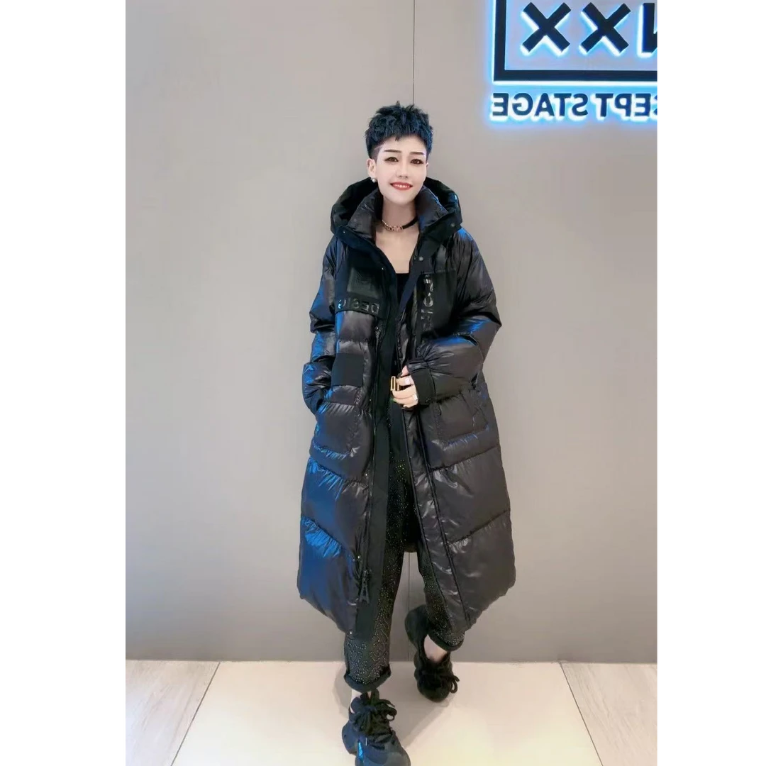 YY欧货潮牌冬季连帽长款羽绒服258169-1