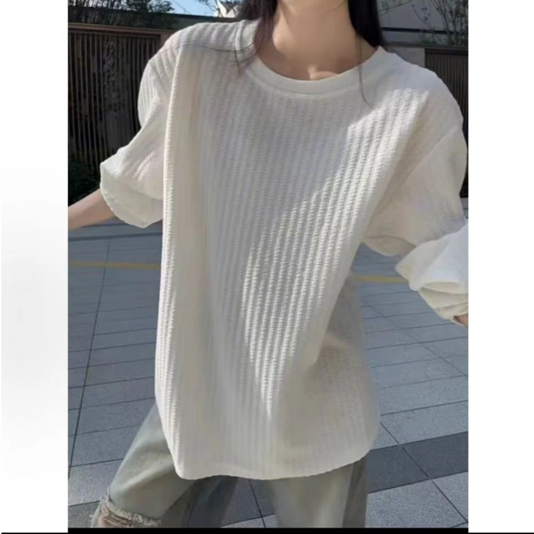 【YY1~长袖打底】春秋日常百搭机理格打底长袖T恤&男女同款