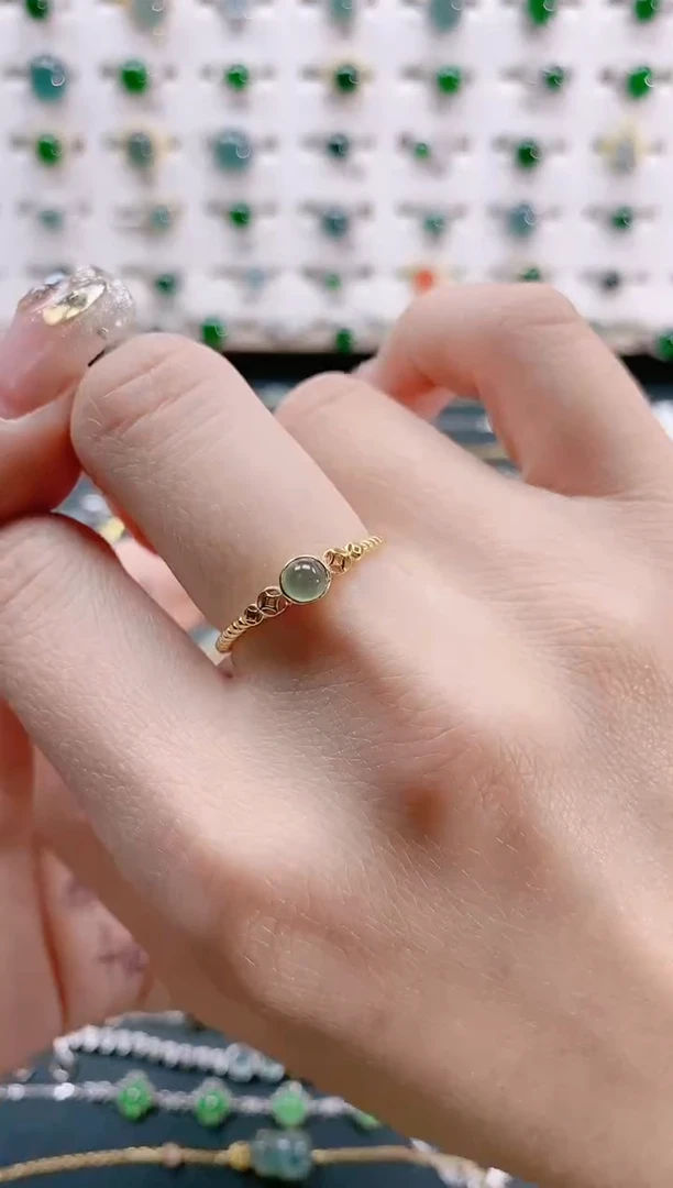 【闪购商品】翡翠戒指银S925镶嵌天然翡翠