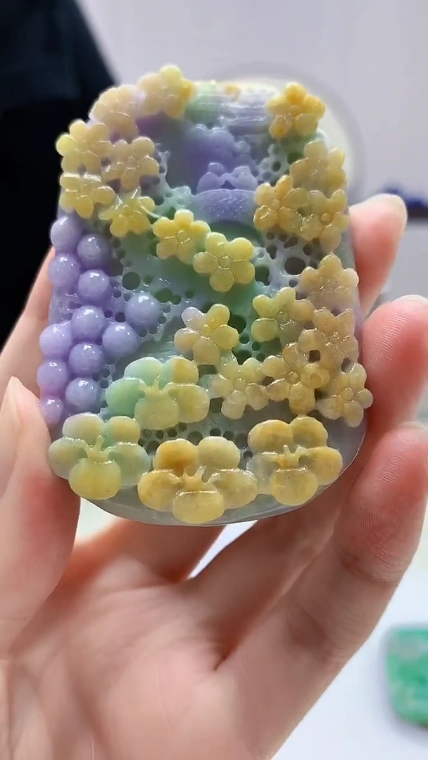 定制翡翠未镶嵌4868zm-毛货花团锦簇125