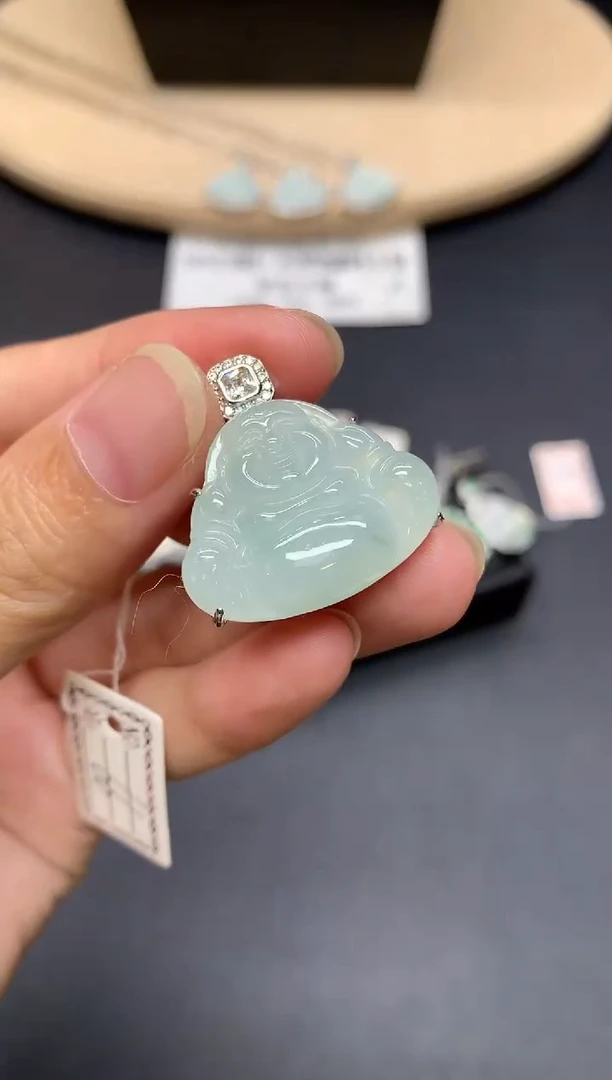 翡翠银S925镶嵌吊坠(不含链)佛公【多样性发其一】