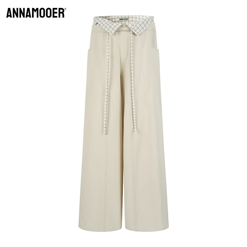 ANNAMOOER · 设计师品牌杏色直筒百搭休闲裤 AM71K23