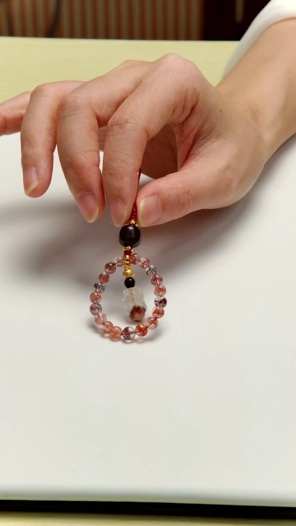 银S925镶嵌手链水晶超七设计款手机挂  多样性发一