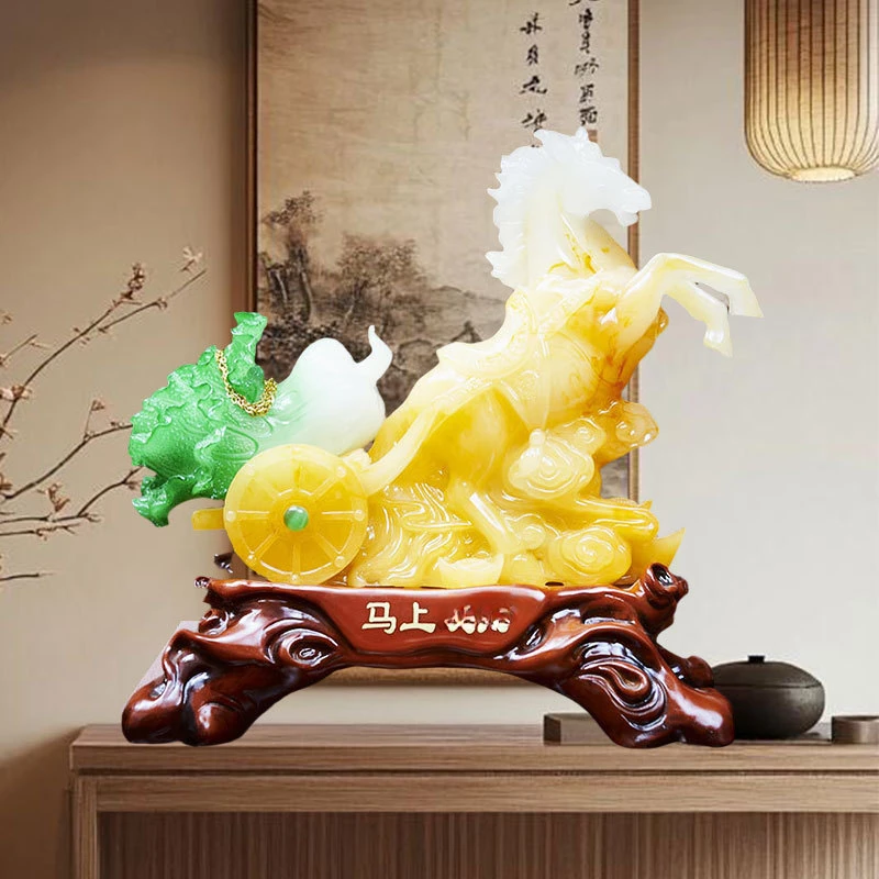 马拉白菜中式摆件客厅玄关装饰品树脂工艺品开业乔迁送礼商品图