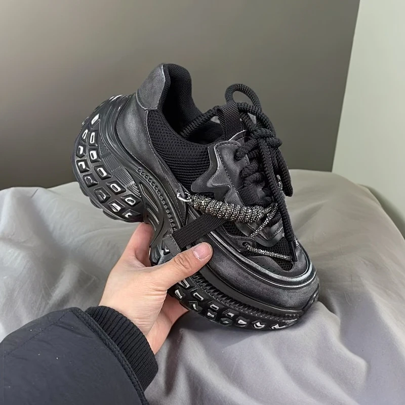 1920-D1-运动休闲鞋女款2025春季新款厚底潮时尚女士百搭