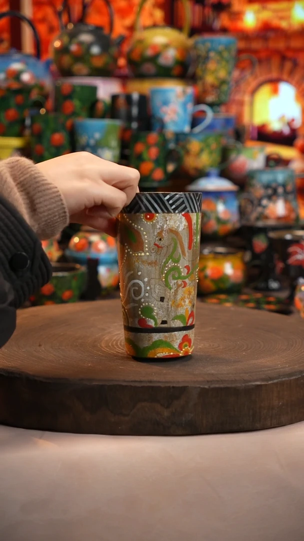 油画  釉下彩   杯子