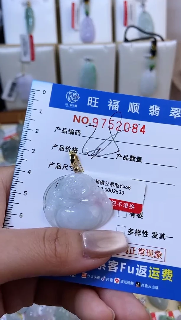 【闪购商品】翡翠颈饰未镶嵌天然缅甸A货翡翠颈饰配绳带礼盒