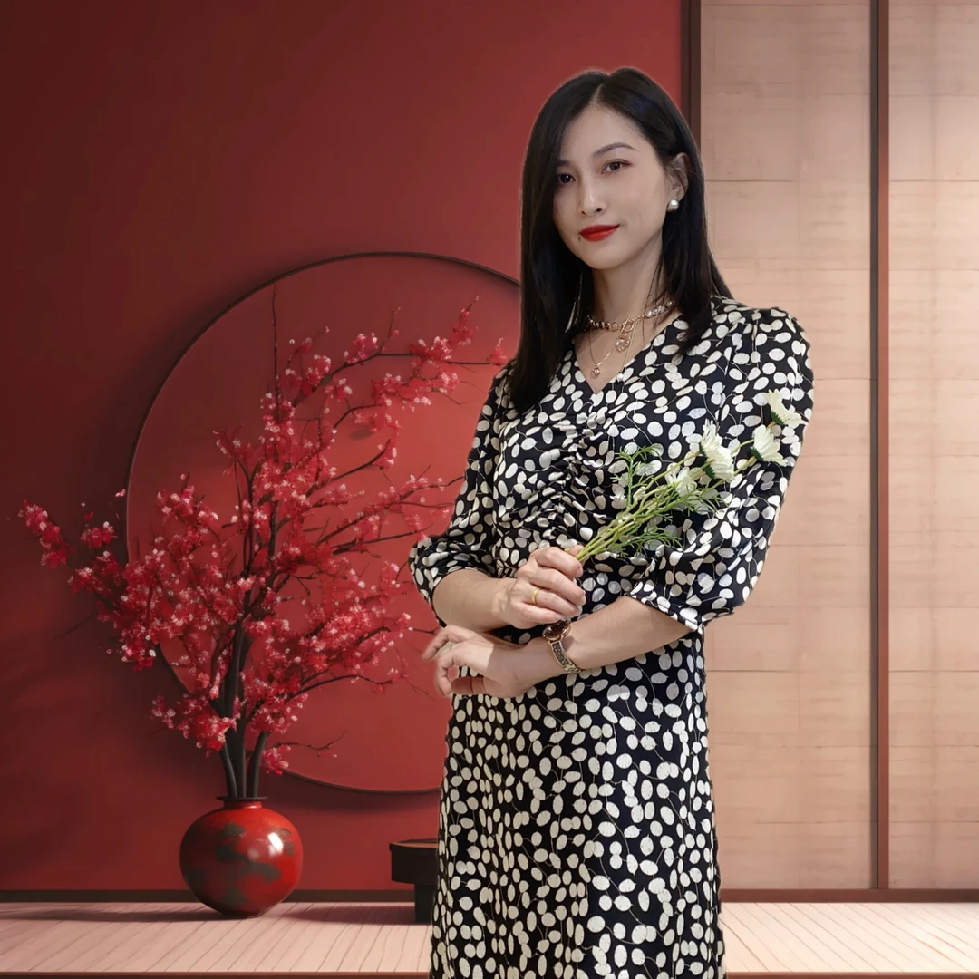 迪图碎花气质法式连衣裙显瘦设计春季优雅印花长袖裙