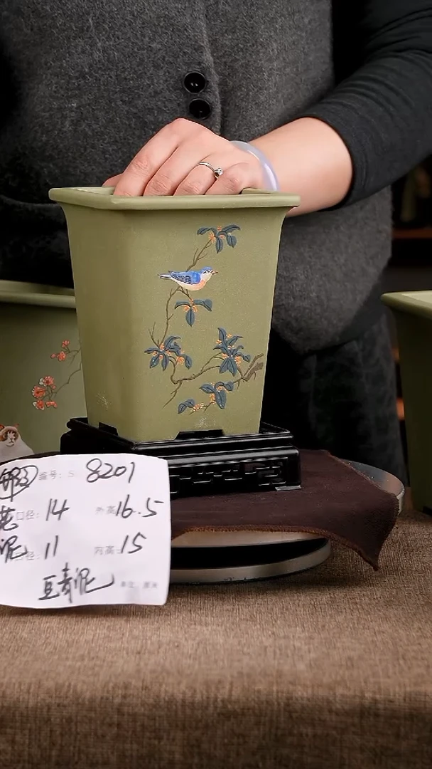 紫砂花盆花卉工艺8201+s微瑕