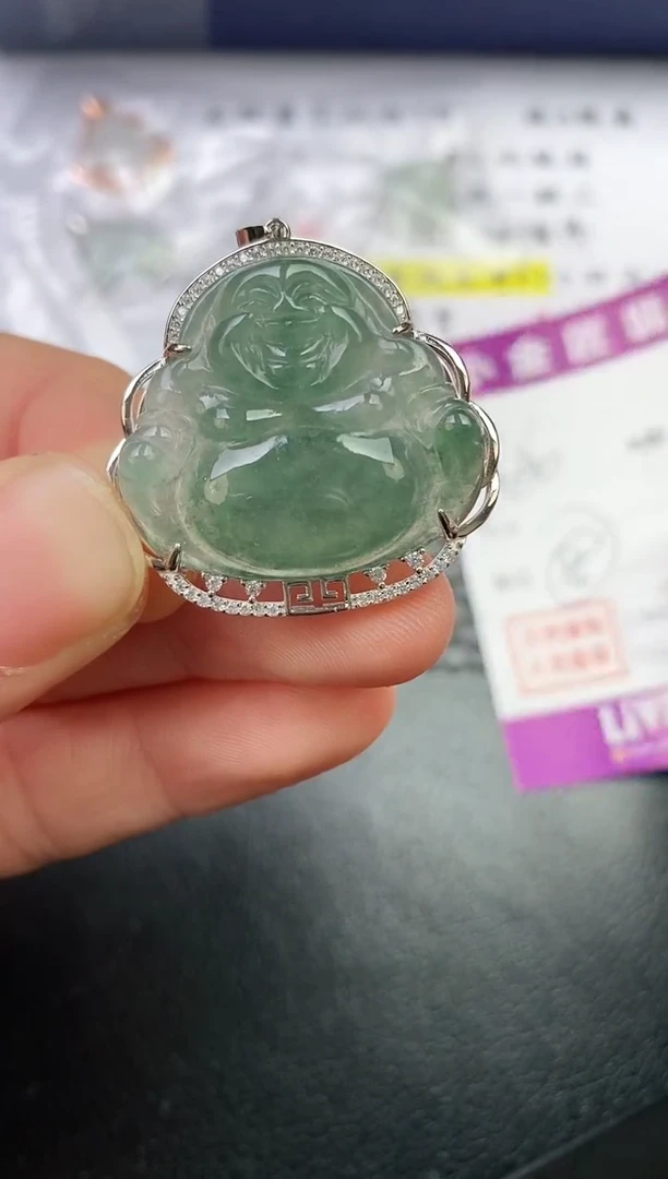 颈饰银S925镶嵌翡翠华*果挂件