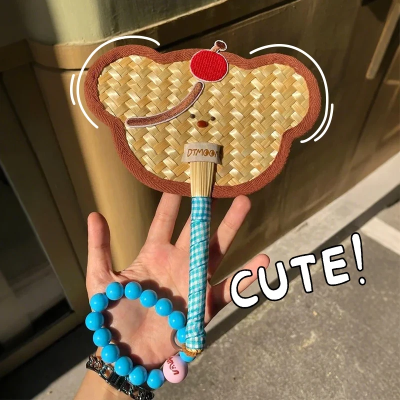 小猪扇子蒲扇夏天驱蚊可爱动物手工编织扇创意随身便携手摇扇饰品