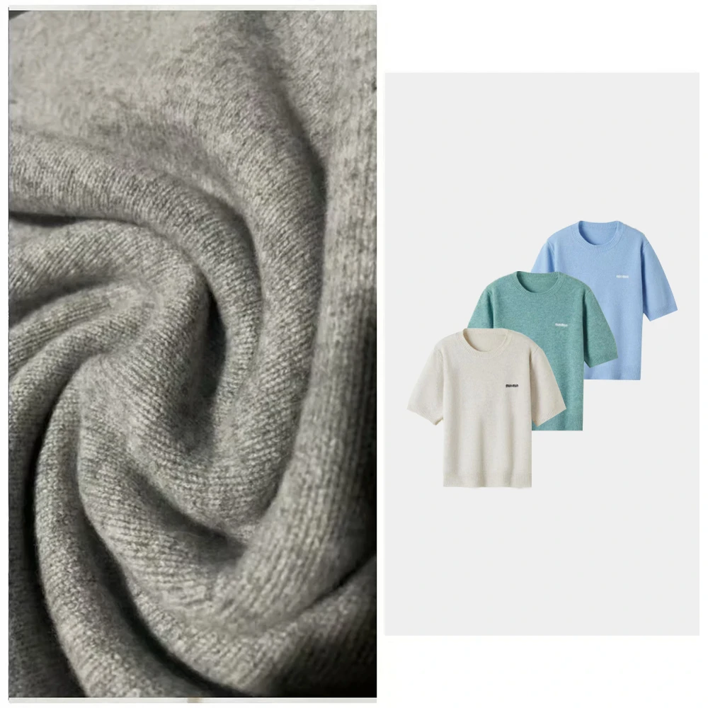 A春秋款纯羊毛针织短袖加厚针织衫3011