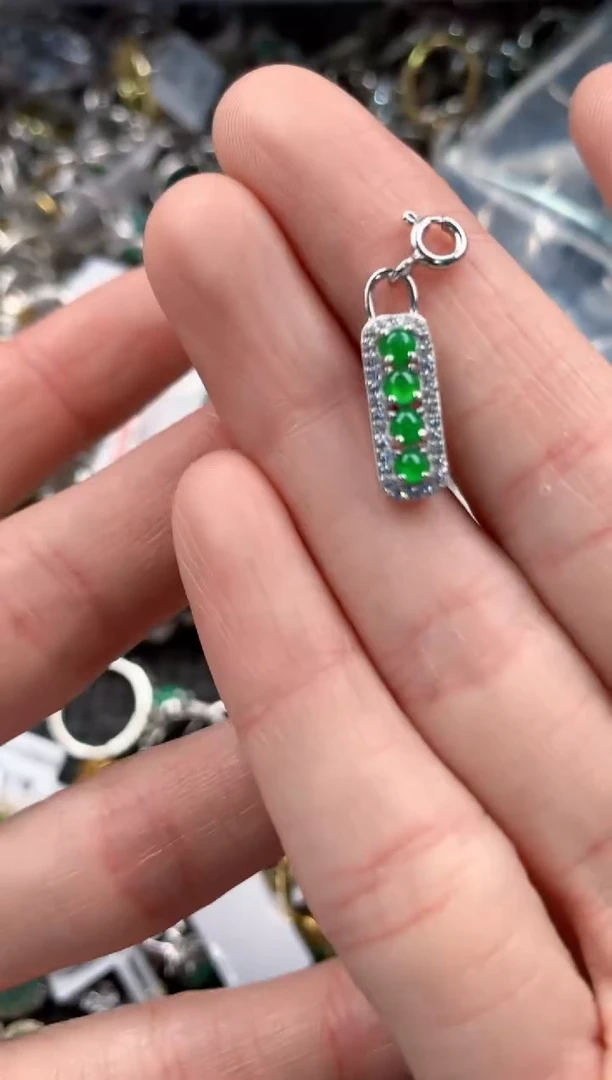 银S925镶嵌戒指翡翠333   10