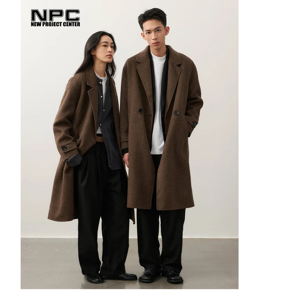 NPC潮牌【雅丹风】重磅850克100%绵羊毛廓形长款毛呢大衣NP48TJ42