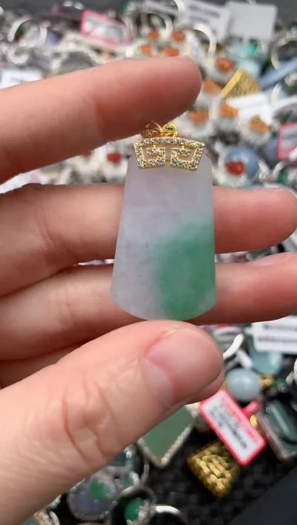 银S925镶嵌戒指翡翠666--3